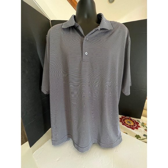FJ  Stripe Collar LG ProDry Tech Golf Shirt Men’s Large CA#28544 - Picture 1 of 8